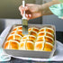 E-far Square Cake Pan Set with Lid, 6/8/9-Inch Stainless Steel Bakeware Set of 3, Easy Clean & Dishwasher Safe