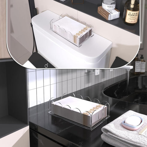 Acrylic Guest Towel Napkin Holder, Clear Hand Towel Holder for Bathroom, Paper Hand Towels Storage Tray, Disposable