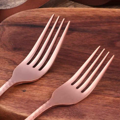5-Piece Rose Gold Silverware Flatware Set - Service for 1, Stainless Steel Cutlery for Wedding, Dishwasher Safe