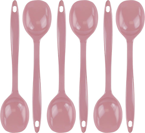 Reston Lloyd 11 inch Cooking Spoon, Heat Resistant BPA Free Melamine Utensil, Set of 6, Pink
