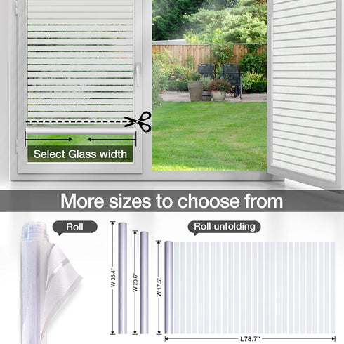 Coavas Window Privacy Film: Frosted Glass Window Film Decorative Window Clings Opaque Static Cling Winter Stickers Heat Insulation Sun Blocking Door Window Covering Home Window Blinds(17.5x78.7Inch )