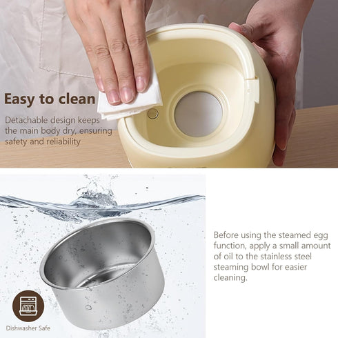 Rapid Egg Cooker, 6 in 1 Electric Egg Boiler for Hard Boiled, Soft Boiled, Egg Custard with Auto Shut Off - No BPA