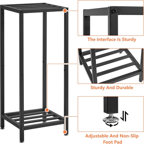 30 Inch 2 TMJ070B IBUYKE Tall Plant Stand Indoor, Tier Metal Corner Plant Stand, Modern Square Plant Shelf Flower Stand