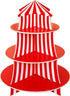 Super Z Outlet 3 Tier Cupcake Foam Stand with Circus Carnival Tent Design for Birthdays, Desserts, Decorations