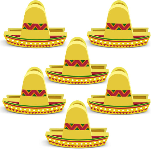Sombrero Chip Clips, 6 Set Bag Clips for Food Storage, Snack Bag Sealer with Fun Mini Sombrero Hats