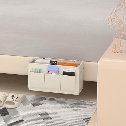 6 2pcs) Edudif Dual-purpose Bedside Caddy Bedside Organizer, Bed Caddy with Pockets, Versatile Bedside Storage Solution