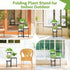3 iDavosic.ly Tier Folding Plant Stand Indoor Outdoor with Plastic Tray, Tiered Corner Flower Holder Shelf, Metal