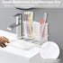 White Toothbrush Holders for Bathrooms, Toothbrush Holders Wall Mounted with 2 Cup, Dry & Wet Separation, Bathroom Countertop Organizer and Storage, Toothbrush Holder Set for Family Kids by VACONICO