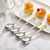 KEAWELL 4-Piece 6" Tea Spoons Set, Vintage 18/10 Stainless Steel Coffee Espresso Demitasse Spoons with Gold Accent