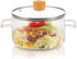WHJY 56oz Small Glass Cooking Pot with Lid, Heat Resistant Borosilicate Glass Simmer Pot, Soup Pot