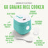GreenLife 4-Cup Digital Rice Cooker, PFAS & PFOA-Free, Removable Ceramic Pot, Touch-screen, Turquoise