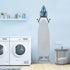 Wall Mount/Over The Door Ironing Board Holder, Large Storage Basket, Black, Laundry Room Iron and Board Storage