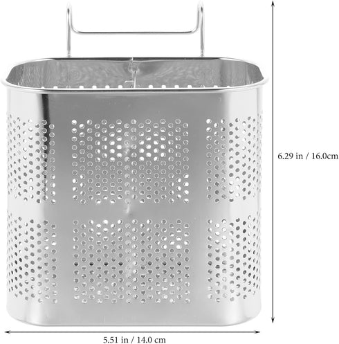 UPKOCH Stainless Steel Utensil Silverware Holder, Organizer Drying Rack Basket with Hooks, Chopstick Holder for