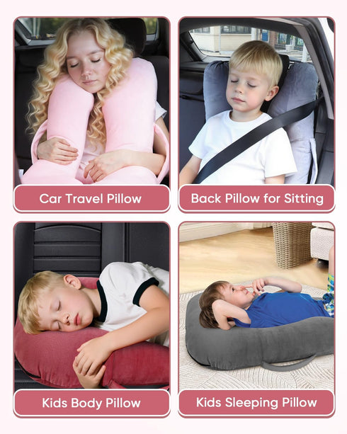 TinlyFinly Car Travel Pillow for Kids Adults, Raised Padding Head and Neck Support Car Seat Sleeping Pillow