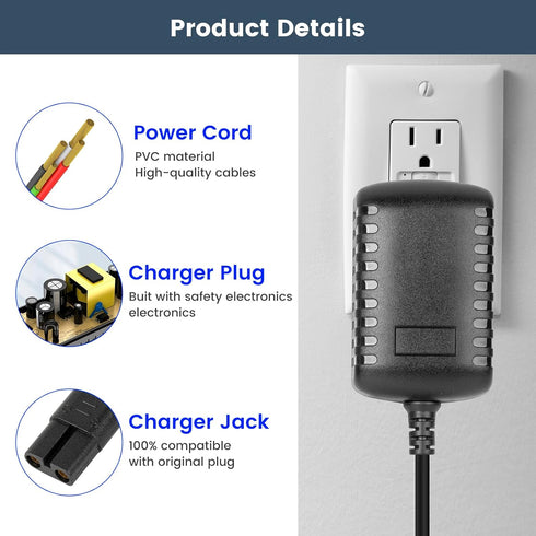 Replacement Charger for Bissell Pet Hair Eraser Vacuum, Compatible with Bissell 2390A 2390 23903 2284 2387