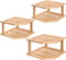 VERTORGAN Bamboo Corner Shelf(3 Pack),2 Tier Plate Organizer for Cabinet and Countertop,Pantry