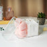 Qtip Holder - Clear Acrylic Cosmetic Items Storage Dispenser for Bathroom Vanity Countertop, 4 Compartments