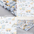 5 Set Set ANGIYUIN Pieces Construction Twin Size Comforter for Boys Kids Cartoon Car Excavator Tractor Bed in A Bag