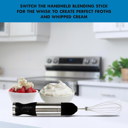 Kenmore Immersion Hand Blender, Variable Speed Handheld Mixer with 700mL Beaker Lid for Smoothie Food Chopper