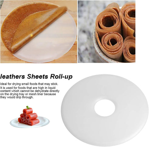 Round Fruit Leather Fruit Roll Up Tray Non stick Round Silicone Dehydrator Sheets Fruit Roll Sheets Food Machine Dryer Roll by Hilitand