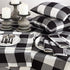 SARO LIFESTYLE Birmingham Collection Cotton Table Runner, Buffalo Plaid Design, 16" x 90", Black