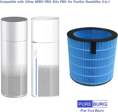 PUREBURG Humidifier Filters, Compatible with Afloia MIRO PRO, Kilo PRO Air Purifier Humidifier, 2-Pack