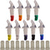Tiger Chef Plastic Measured Liquor Pourer (12-Pack) without Collar, 3/4 ounce Green, Precision Wine Bottle Pour Spout