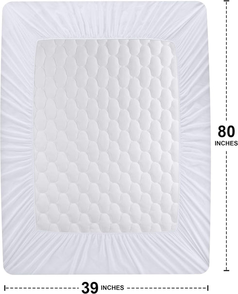 Utopia Bedding Quilted Fitted Waterproof Twin XL Mattress Protector, Stretches up to 16 Inches Deep, White
