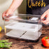 SANNO Fridge Produce Saver Storage Containers - Stackable Vegetable Fruit Bins, Set of 4 Fresh Keeper Organizer Drawers