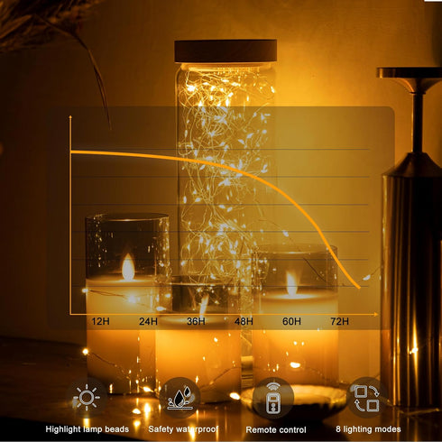 6PCS 7ft 20LEDs Fairy Lights Battery Powered with Remote, Warm White Twinkle Mini Lights with Timer, Waterproof Small