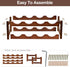 Bamboo Wine Rack, 2-Tier Free Standing Holder for 8 Bottles, Countertop Storage Shelf for Kitchen and Dining Room