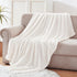 Exclusivo Mezcla Fleece Throw Blanket for Couch - 300GSM Super Soft and Warm, Pure White Cozy Plush Blanket, 50x60