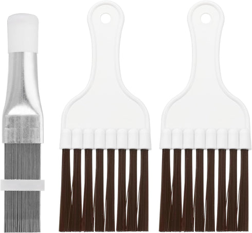 PATIKIL Air Conditioner Fin Comb, 1Pcs Stainless Steel Condenser Fin Straightener & 2Pcs Cleaning Brush Tool