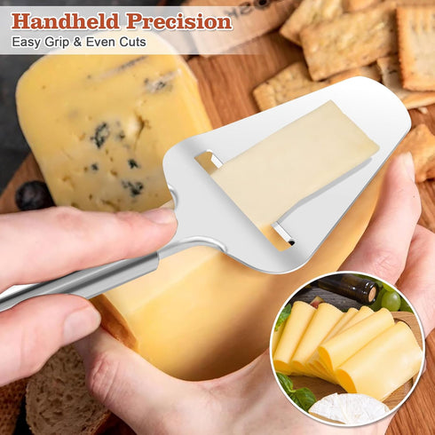 EAMIFARU Premium Stainless Steel Cheese Slicer For All Types Of Cheese, Multi-Functional Handheld Cheese Slicers Cutter