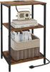 X-cosrack Side Table with Charging Station, End Table with USB Ports and Outlets, Nightstand with Storage Shelves