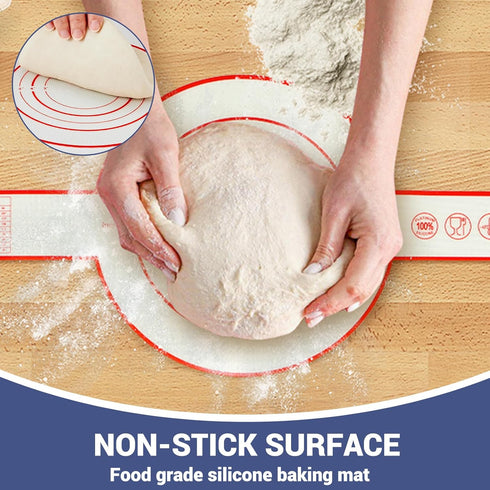 2 Pieces Silicone Bread Sling for Dutch Oven, Non-Stick Baking Mat with Long Straps, Heat Resistant Liners