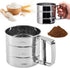 Stainless Steel Flour Sieve, Semi-Automatic 2 Cup Sifter for Baking, Fine Mesh Coffee Sieve Cup