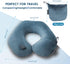Inflatable Travel Neck Pillow - Washable U Shaped Pillowcase for Airplane, Train, Car, Office Napping