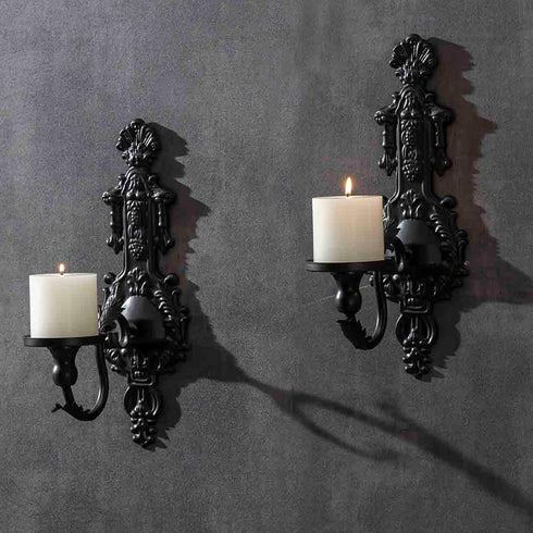 GAKA Wall Sconce Candle Holder Set of 2 Gothic Metal Candle Sconce