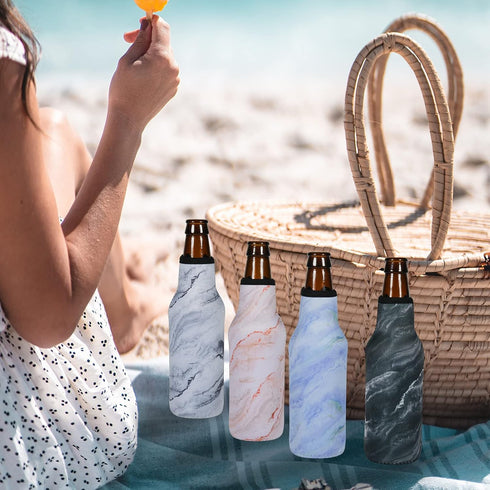 Cosmos 4 12 OZ (4 Pcs Beer Bottle Sleeves Neoprene Insulator Sleeves Bottle Jackets Sleeves Beverage Bottle Cooler