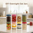 18 OZ 8 Pack (18oz-8 Pack) Overnight Oats Jars with Airtight Lids and Jar Sleeve, Glass Containers for Meal Prep