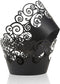 KPOSIYA Cupcake Wrappers, 100 Pack Filigree Artistic Bake Cake Paper Cup, Black, for Wedding Party Birthday