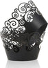 KPOSIYA Cupcake Wrappers, 100 Pack Filigree Artistic Bake Cake Paper Cup, Black, for Wedding Party Birthday