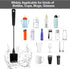 15 Inches Long Water Bottle Brush, Stainless Steel Handle Cleaner, Black Bottle Scrubber for Cup, Wine Glasses, Tumblers