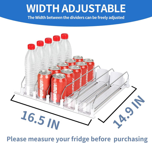 25 Cans,5 Drink Organizer for Fridge,Soda Can Organizer,Drink Dispenser for Fridge,Refrigerator Organizers and Storage