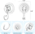 VIS'V Small Shower Suction Cup Hooks, Heavy Duty, Removable and Reusable, Clear, 2 Pcs
