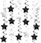 KatchOn Black and Silver Star Hanging Swirls - Pack of 32 | Party Decorations for Birthday & Graduation 2025