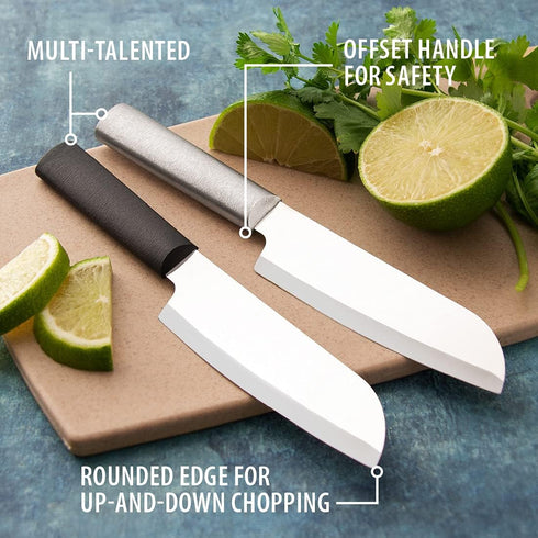 Rada Cutlery Cook’s Utility Knife (W240), 4.75" Stainless Steel Blade, Black Handle