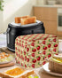 Toaster Dust Cover with Pockets, Red Sliced Apples & Green Leaves, Soft Washable 4 Slice Cover for Fingerprint