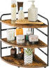 Counter 3-Tier Brown,TWJ002H IBUYKE Corner Shelf, Kitchen Organizer, Bathroom Vanity Trays, Spice Rack for Small
